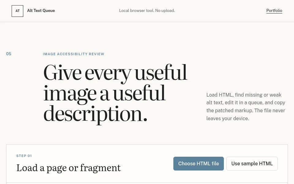 Alt Text Queue image description reviewer